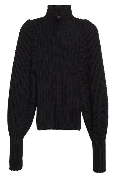Shop Saint Laurent Wool Turtleneck Sweater In Noir