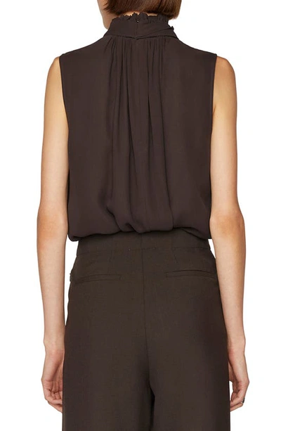 Frame Sleeveless Bow Blouse In Americano
