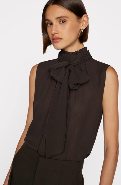 Frame Sleeveless Bow Blouse In Americano