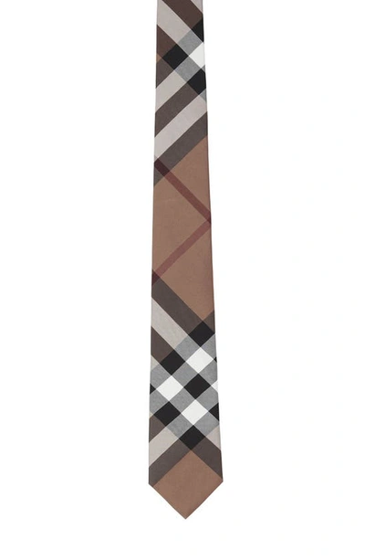 Shop Burberry Manston Check Silk Tie In Birch Brown Ip Chk