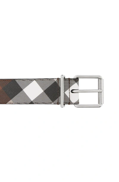 Shop Burberry Check Belt In Dark Birch Brown