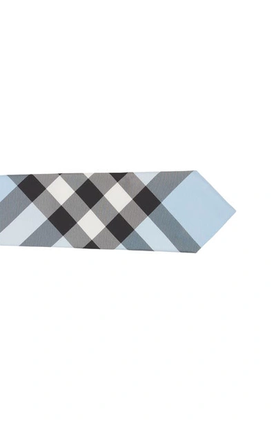 Shop Burberry Manston Check Silk Tie In Pale Blue Ip Check