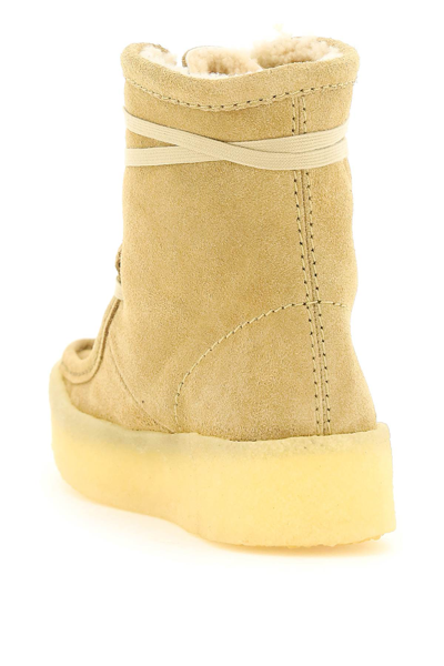 Shop Clarks Originals Wallabee Cup Lace-up Ankle Boots In Beige