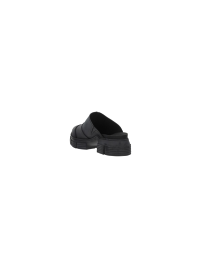 Shop Ganni Rubber Sandals In Black