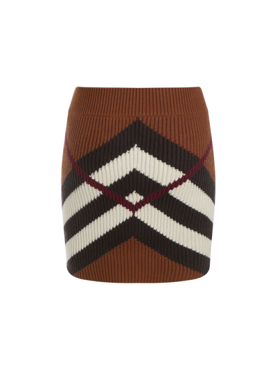 Shop Burberry Kiri Skirt In Dark Birch Brown