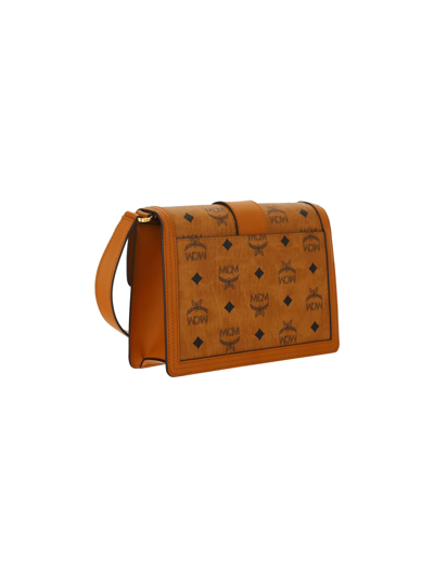 Shop Mcm Tracy Shoulder Bag In Cognac