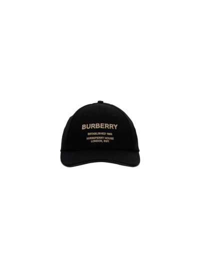 Shop Burberry Baseball Cap In Black/beige