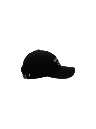 Shop Burberry Baseball Cap In Black/beige