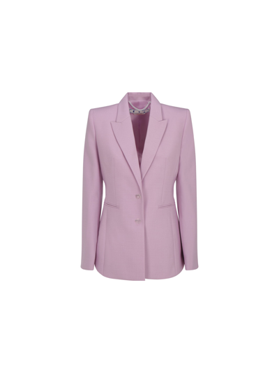 Shop Off-white Blazer Jacket In Lilac/fuchsia