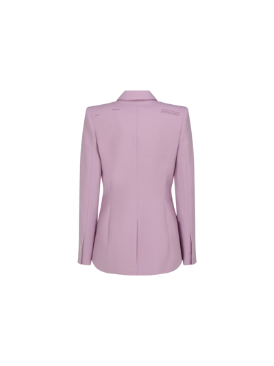Shop Off-white Blazer Jacket In Lilac/fuchsia
