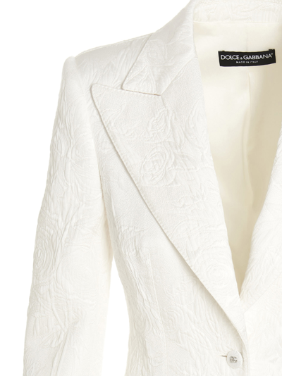 Shop Dolce & Gabbana Turlington Blazer Jacket In White
