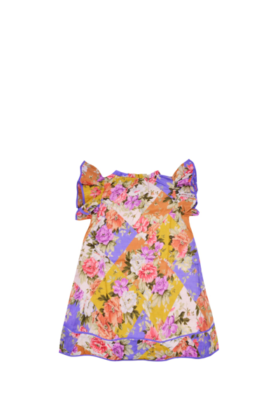 Shop Zimmermann Cotton Dress With Print In Multicolor