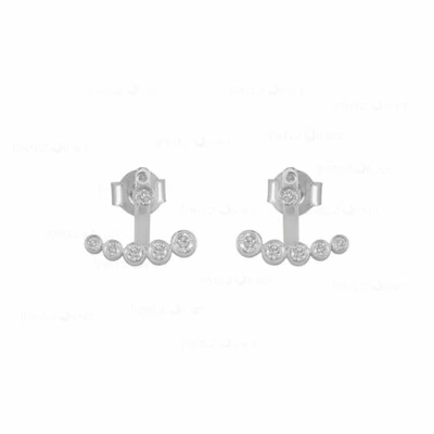 Pre-owned J.o.n 14k Gold Genuine Diamond Jacket Stud Earrings Fine Jewelry In Yellow