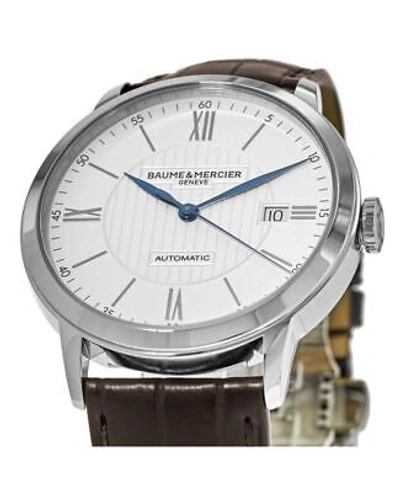 Pre-owned Baume & Mercier Classima Automatic Silver Dial Brown Men's Watch 10214