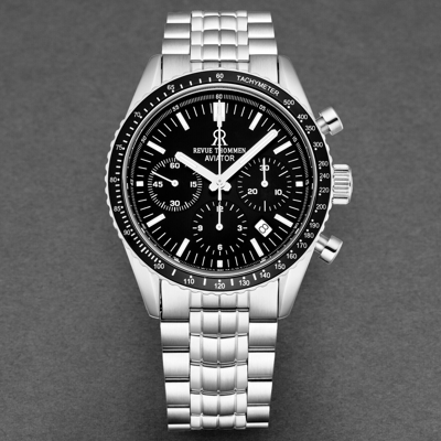 Pre-owned Revue Thommen 17000.6137 'aviator' Stainless Steel Chronograph Automatic Watch