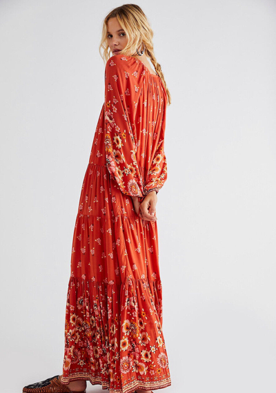 Pre-owned Spell & The Gypsy Collective Spell And The Gypsy Free People Joni Gown Campfire Dress In Multicolor