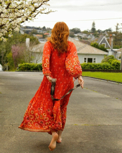 Pre-owned Spell & The Gypsy Collective Spell And The Gypsy Free People Joni Gown Campfire Dress In Multicolor