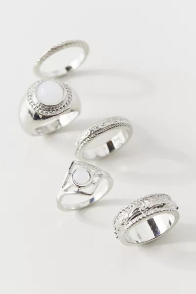 Shop Urban Outfitters Cameron Ring Set In Silver
