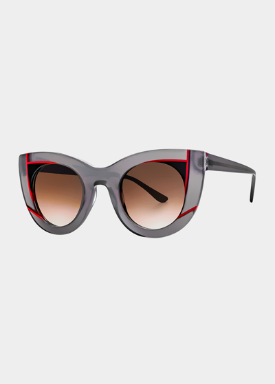 Shop Thierry Lasry Wavvvy Acetate Cat-eye Sunglasses In Gry/gry