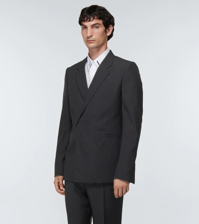 Shop Givenchy Padlock Wool Suit Jacket In Grey Mix