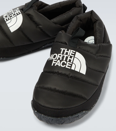 Shop The North Face Nuptse Down Slippers In Tnf Black/tnf White