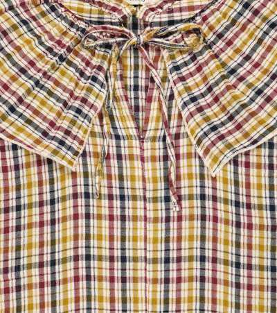 Shop The New Society Berenice Checked Cotton Top In Multicolor Check