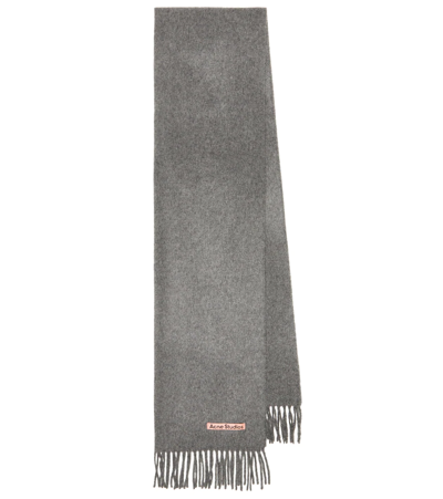 Shop Acne Studios Canada Narrow Cashmere Scarf In Grey Melange