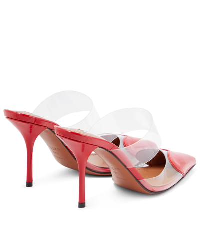 Alaïa Coeur Clear Cap-toe Mule Pumps In Red