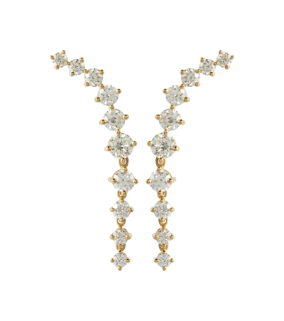 Shop Melissa Kaye Aria Dagger Mini 18kt Gold Earrings With Diamonds In Yg