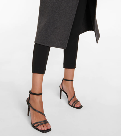 Brunello Cucinelli Monili Leather Ankle-strap Sandals In Black