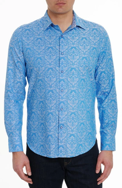Shop Robert Graham Bayview Cotton Button-up Shirt In Light Blue