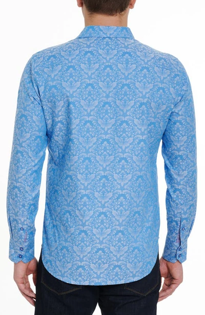 Shop Robert Graham Bayview Cotton Button-up Shirt In Light Blue