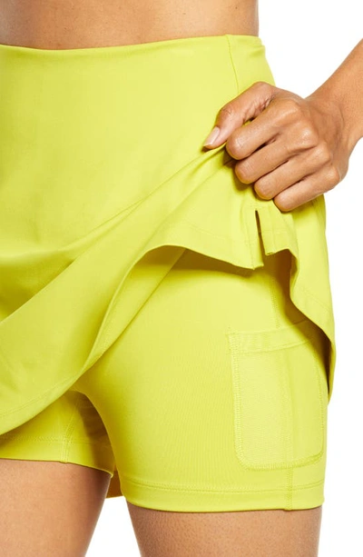 Shop Girlfriend Collective High Waist Skirt In Chartreuse