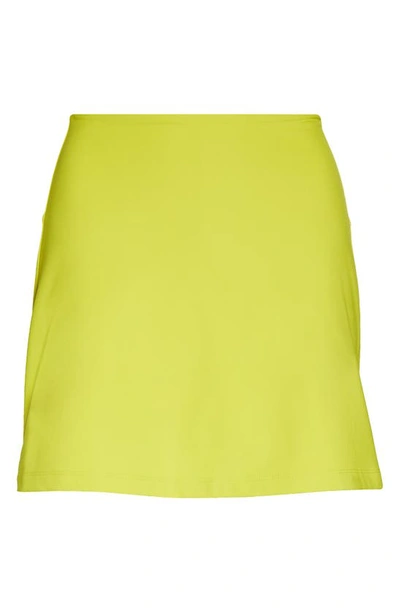 Shop Girlfriend Collective High Waist Skirt In Chartreuse