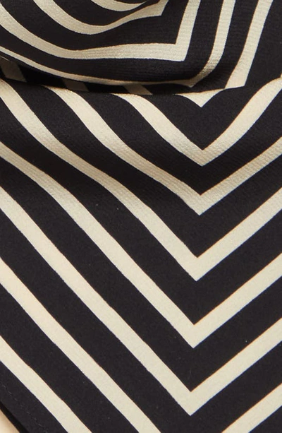 Shop Totême Geometric Monogram Silk Scarf In Black