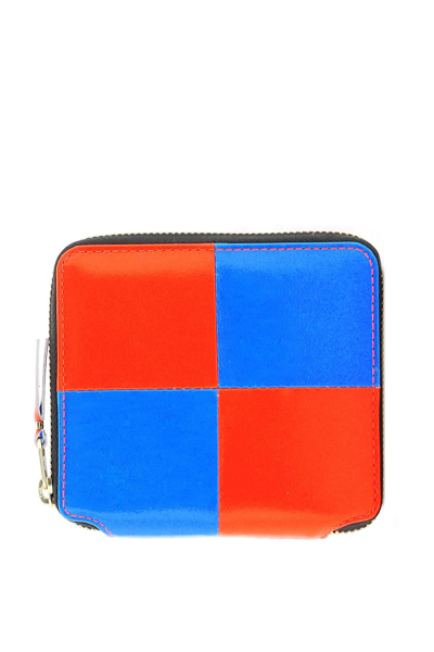 Shop Comme Des Garçons Comme Des Garcons Wallet Fluo Squares Zip-around Wallet In Multicolor