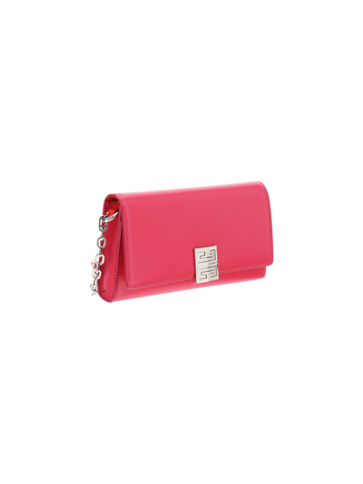 Shop Givenchy 4g Wallet In Neon Pink