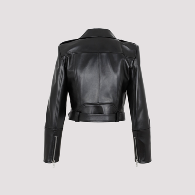 Shop Alexander Mcqueen Leather Jacket In Black