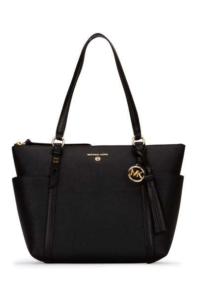 Shop Michael Michael Kors Sullivan Logo Charm Large Tote Bag In Black