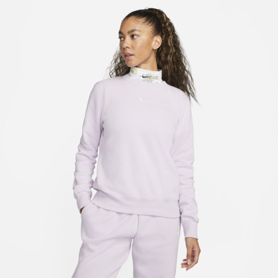 Shop Nike Sportswear Phoenix Fleece Women's Crew-neck Sweatshirt In Doll,sail