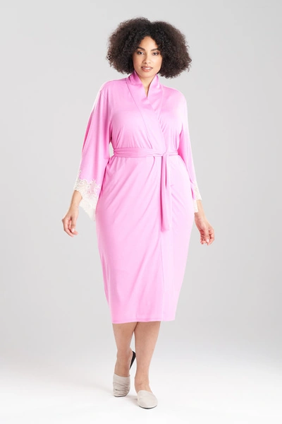 Shop Natori Luxe Shangri-la Tencel™ Wrap Robe In Heather Violet Quartz