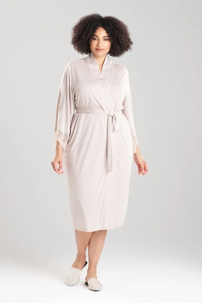 Shop Natori Luxe Shangri-la Tencel™ Wrap Robe In Heather Cashmere