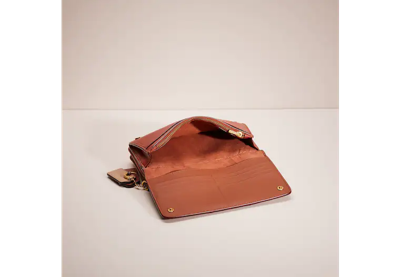 Coach Upcrafted Slim Wallet In Signature Canvas In Brass/tan/rust