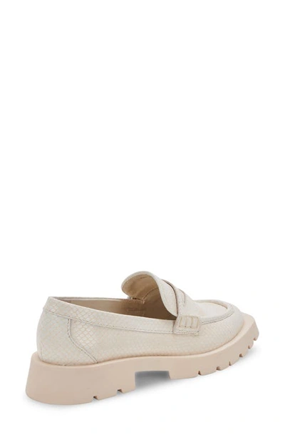 Shop Dolce Vita Elias Loafer In Ivory Embossed Leather