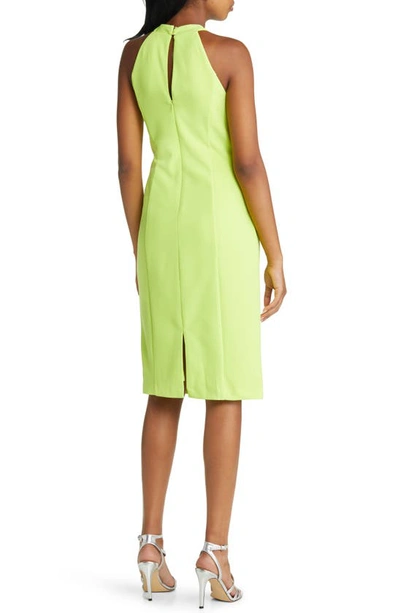 Shop Julia Jordan Twist Neck Sheath Dress In Lime