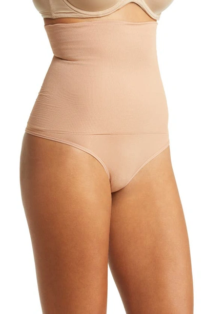 Shapermint High Waist Shaper Thong In Latte