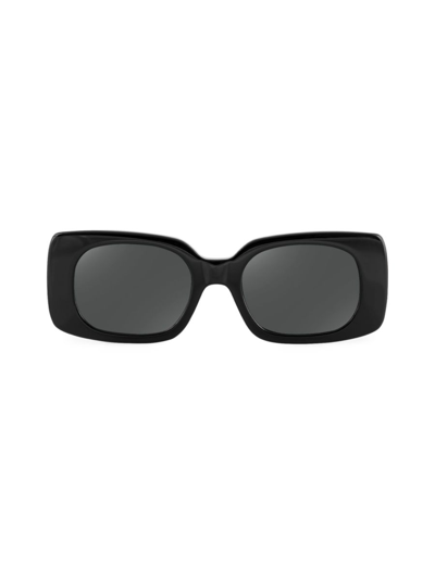 Shop Aqs Women's 47mm Rectangular Sunglasses In Black