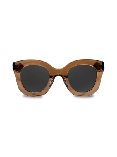 Shop Aqs Women's 47mm Round Sunglasses In Brown