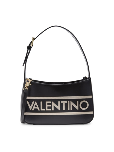 Valentino By Mario Valentino Women's Logo Leather Shoulder Bag In Black |  ModeSens