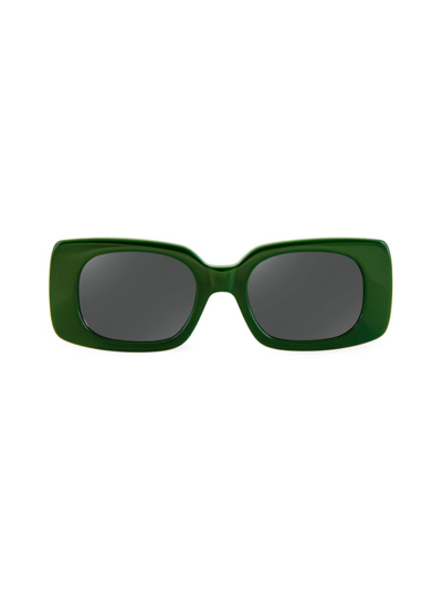 Shop Aqs Women's 47mm Rectangular Sunglasses In Green